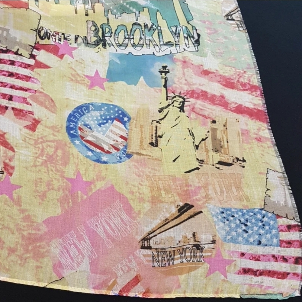 Romano Shawls American Flag Scarf: Statue of Liberty Shawl - Picture 6 of 7